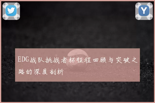 EDG战队挑战者杯征程回顾与突破之路的深度剖析